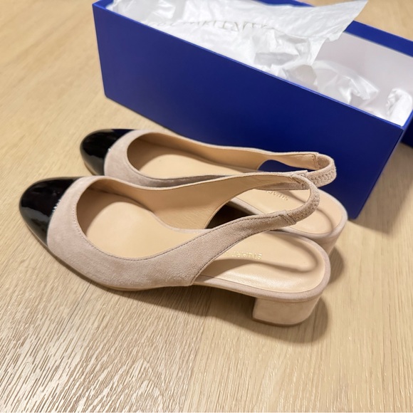 Stuart Weitzman Addy Suede & Patent Leather
Slingback Pumps - Picture 1 of 3